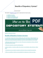 (CDS) Depository System-BENEFITS