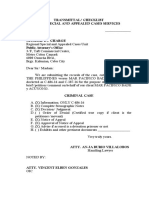 Transmittal/ Checklist For Special and Appealed Cases Services