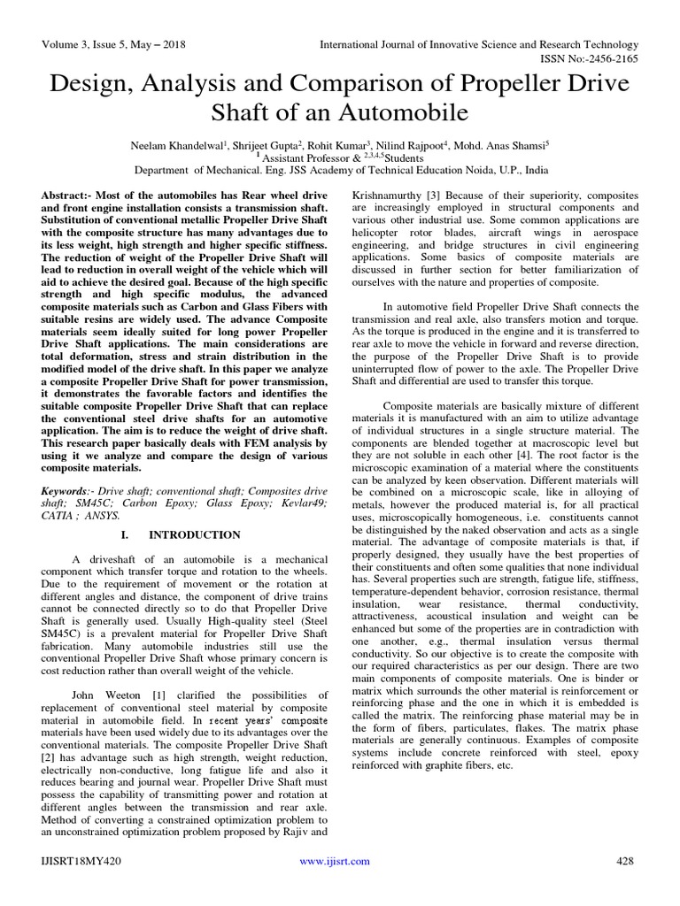 Composite Propeller Drive Shaft Analysis | PDF | Composite Material ...