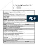 Requirements Traceability Matrix Checklist