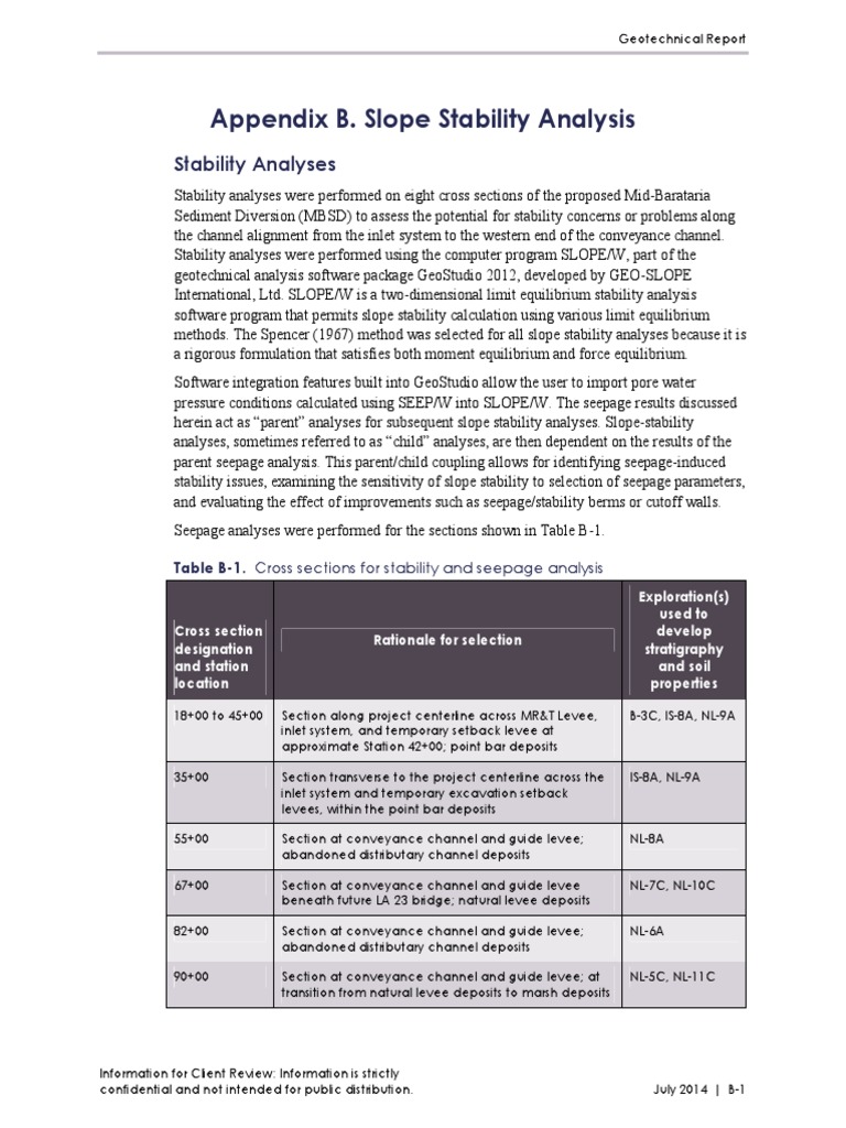 MBSD Geotechnical Report 30 July 2014 App B Slope Stability PDF | PDF ...