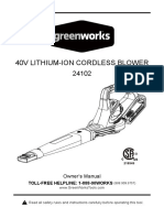 Greenworks 24102 Leaf Blower Manual PDF