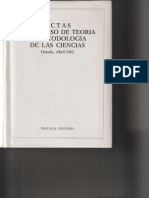 1982 - Gustavo Bueno - Teoría Del Cierre Categorial Aplicado a Las Ciencias Físico-químicas. (Congreso de Teoría y Metodología de Las Ciencias) 1982