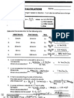 Acceleration Calculations Answer Key PDF