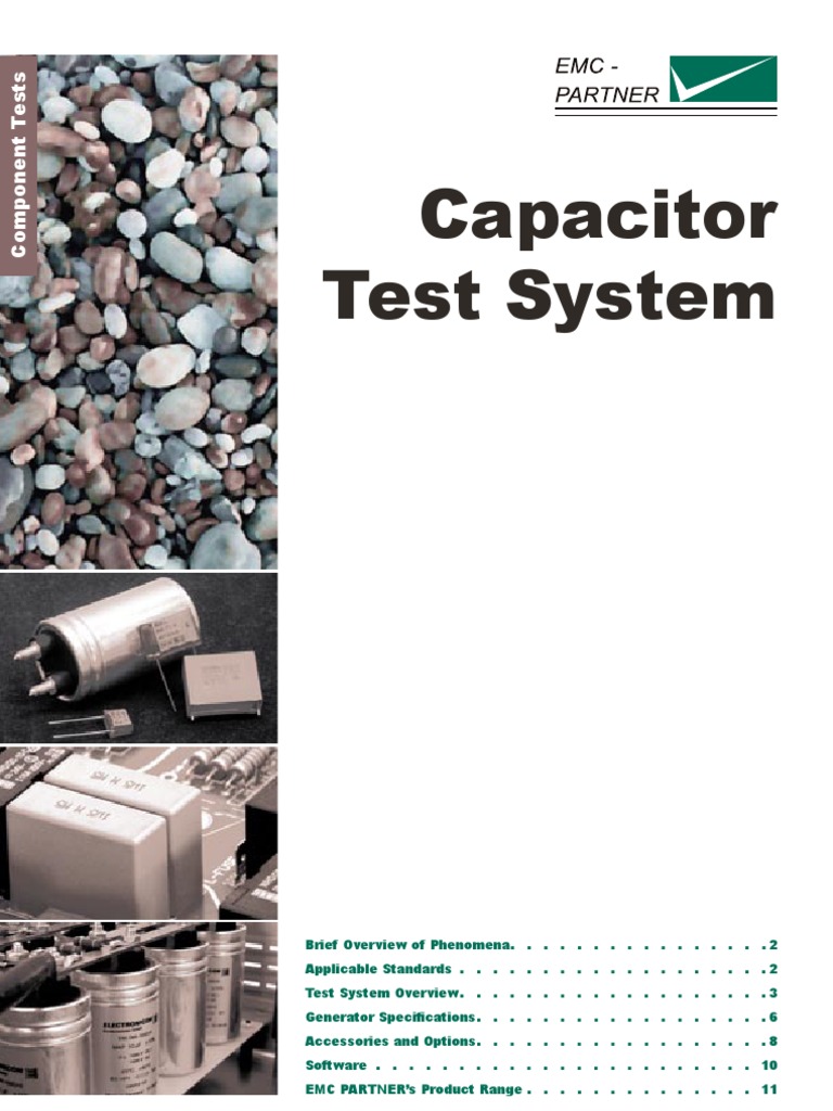 Component Tests Capacitor Test System Pdf Electromagnetic