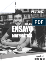 PSU 2017: Ensayo de matemática con 80 preguntas