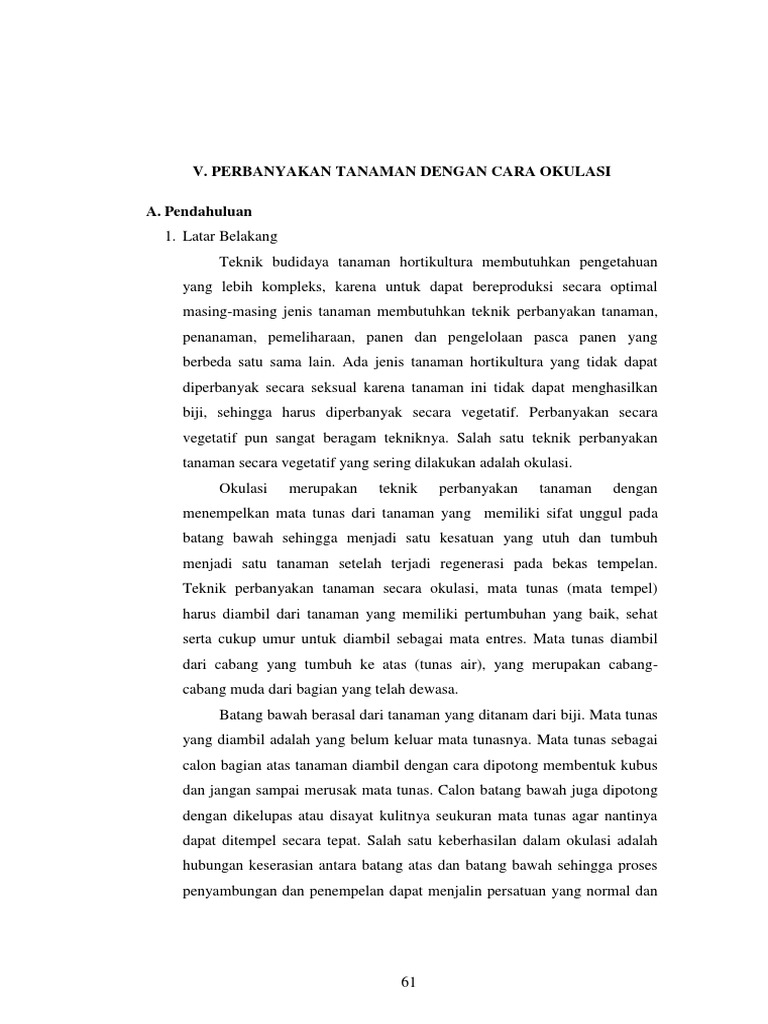 Menempelkan Mata Tunas Dari Satu Tanaman Ke Tanaman Lain Disebut Masnurul