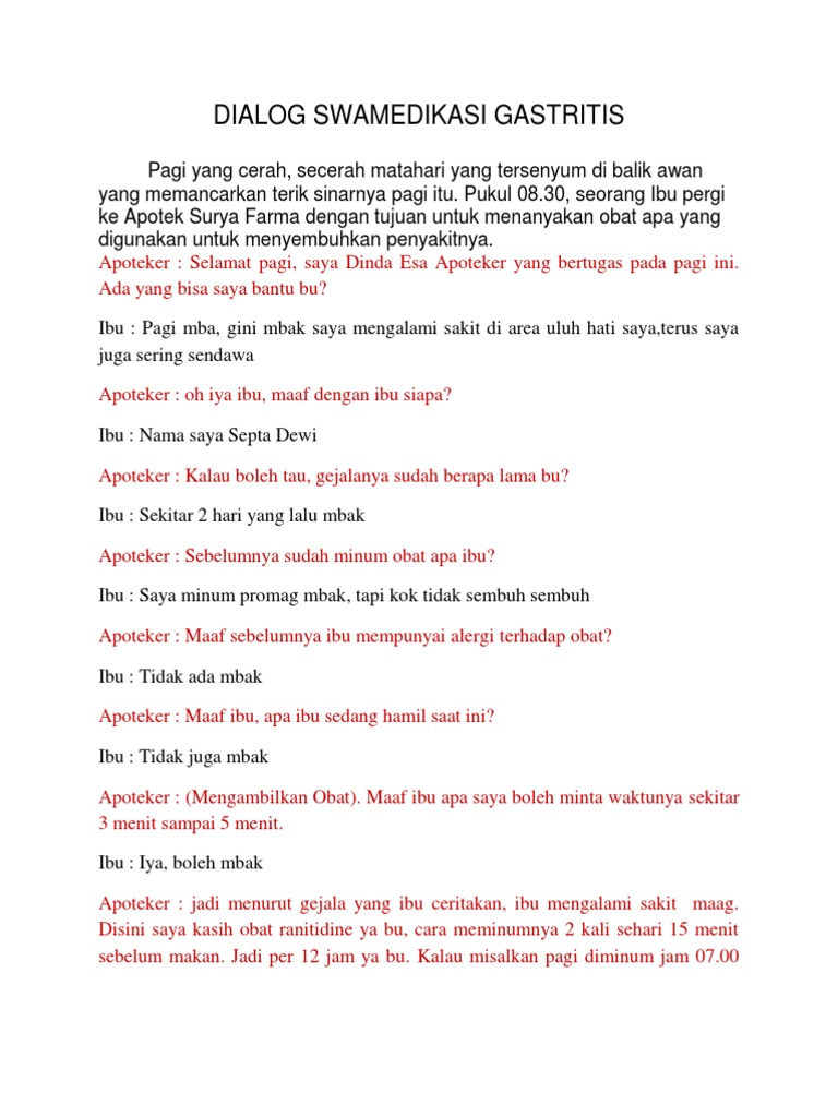 Dialog Swamedikasi Obat Maag | PDF | Kesehatan Holistik