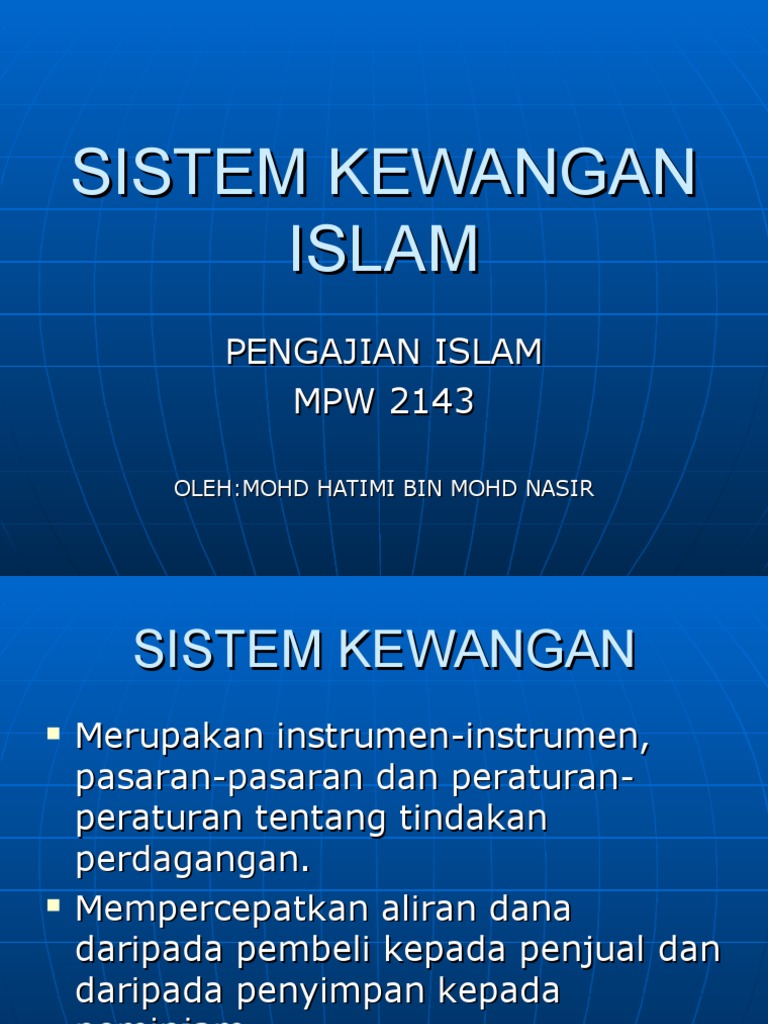 SISTEM KEWANGAN ISLAM