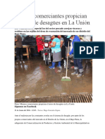 Mismos Comerciantes Propician El Atoro de Desagües en La Unión