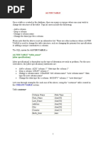 ALTER TABLE "Table - Name" (Alter Specification)