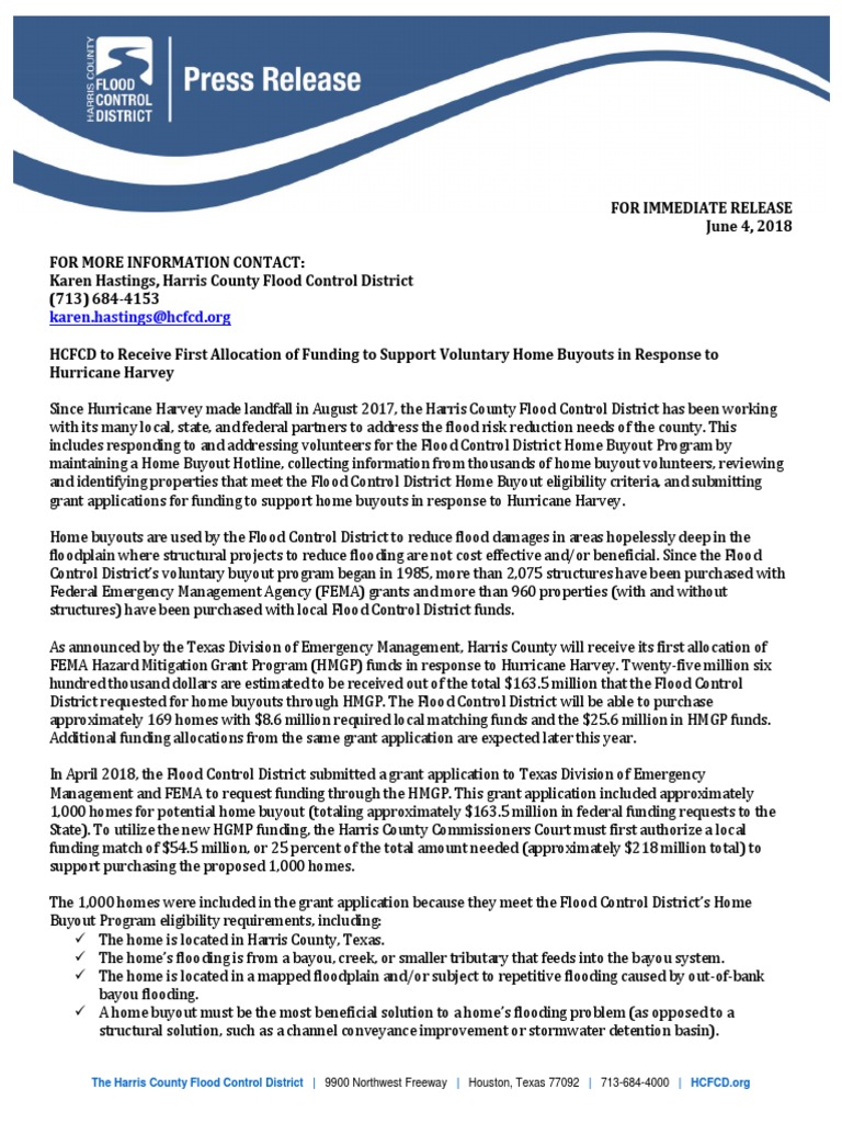 Hurricane Harvey Home Buyouts | PDF | Emergency Management | Flood
