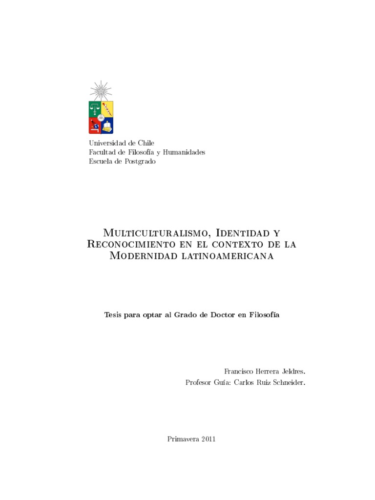 V1.multiculturalismo Identidad y Reconocimiento en El Contexto de La ...