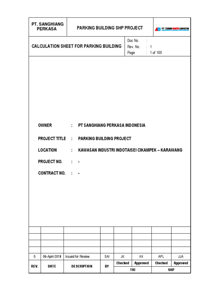 Calc Report Building Multilayer Parking | PDF | Structural Load ...