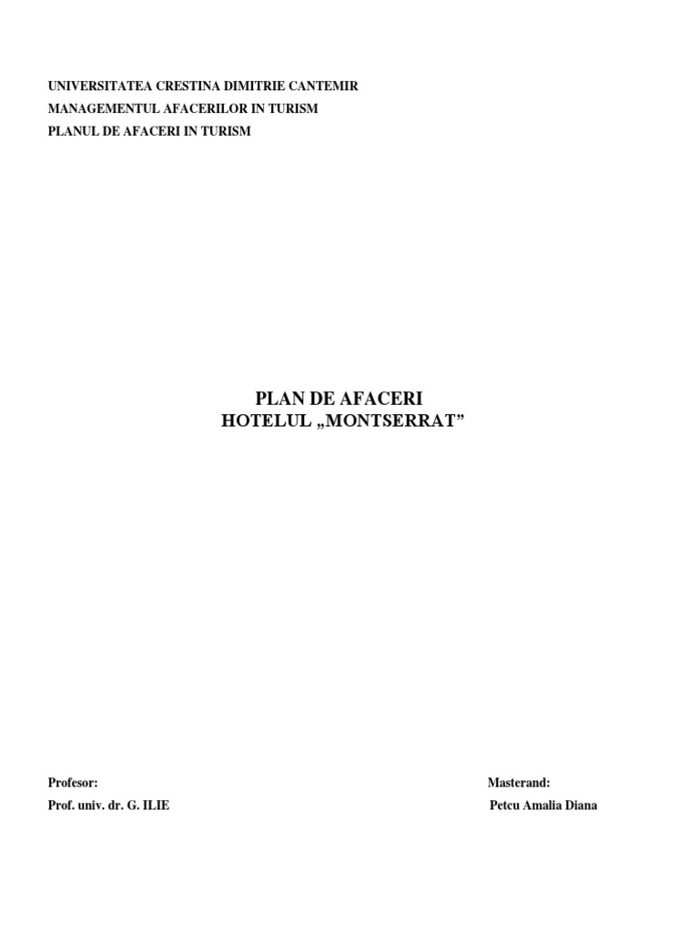 Plan de Afaceri Hotel | PDF