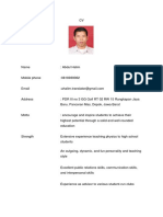 CV for Abdul Halim, Physics Teacher