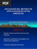 Metodo de Explotacion en Vetas Angostas Capacitacion