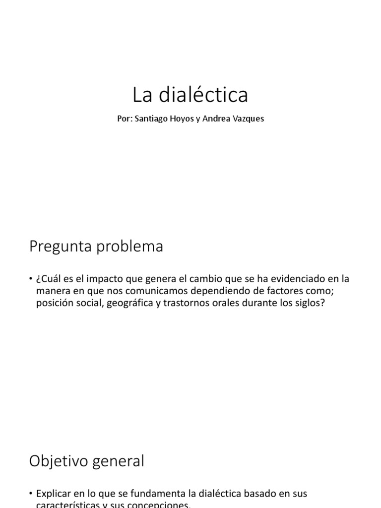 La Dialéctica Pdf Dialéctico Movimientos Filosóficos