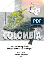 Memoria Del Mapa Geologico de Antioquia - Ingeominas