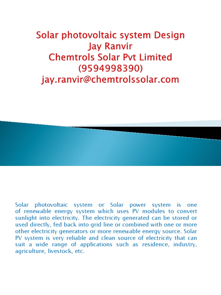 Solar PV System Design and Sizing Guide | PDF | Photovoltaic System ...