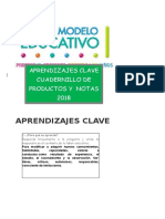 Productos Aprendizajes Claves