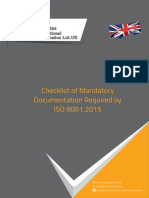 Checklist of Mandatory Documentation Required by ISO 9001-2015 PDF