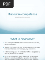 Discourse Competence: What It Is and How To Teach It