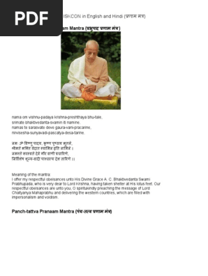 Iskcon Pranam Mantra Mahabharata Hindu Literature scribd
