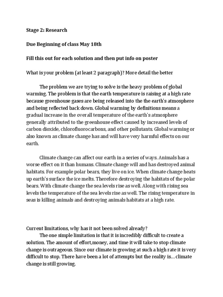 Solutions to Combat Global Warming | PDF | Global Warming | Climate Change