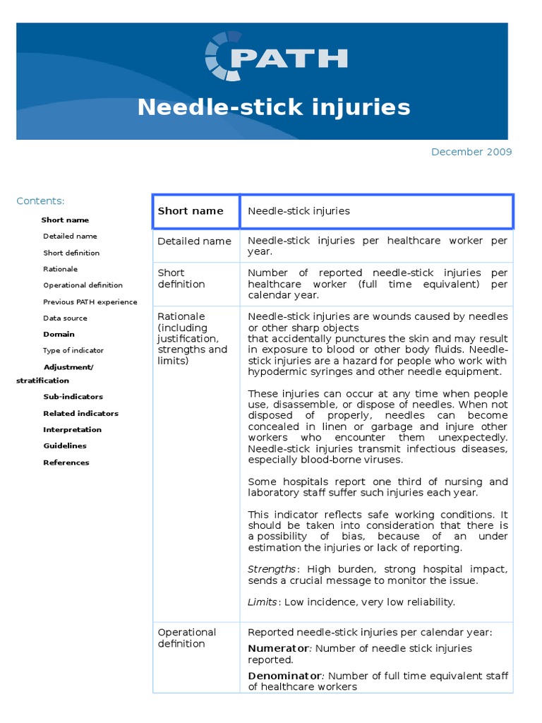 Annual Needle-Stick Injury Rates in Healthcare | PDF | Occupational ...