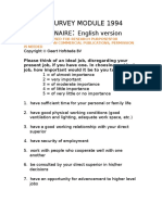Values Survey Module 1994: Questionnaire English Version