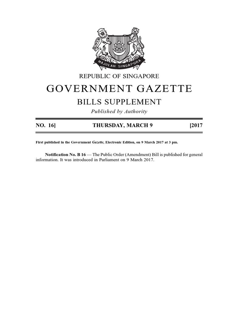 Public Order (Amendment) Bill | PDF | Partnership | Corporations