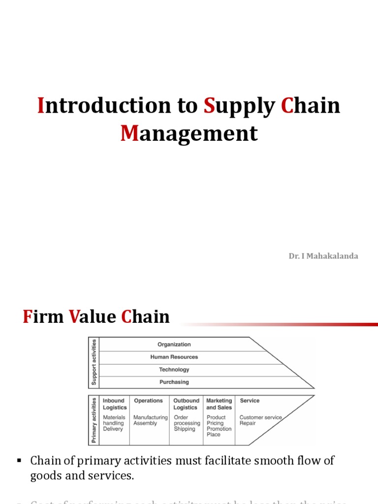 Supply Chain Management Overview | PDF | Supply Chain | Value Chain
