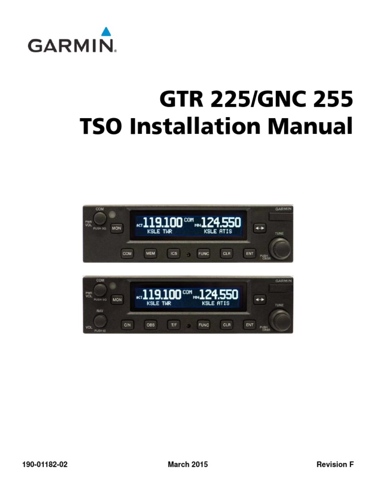 Garmin GTR 225 GNC 255 Installation Manual PDF Decibel Microphone