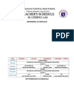 Morning and Afternoon Class Schedule