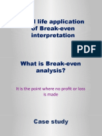 Real Life Application of Break-Even Interpretation