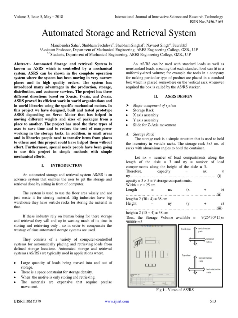 Automated Storage and Retrieval System | PDF | Warehouse | Automation