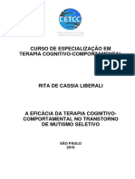 Terapia Cognitivo-Comportamental eficaz no tratamento do Mutismo Seletivo