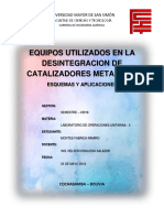 Informe Individual - Equipos Utilizados en La Desintegracion de Catalizadores Metalicos