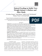 Early Enteral Feeding in a Very Low Birth Weight Infant