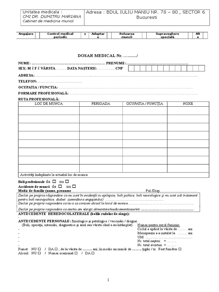 Dosar Medical | PDF