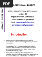 Professional Pratice: B.Tech. Architectural Technology