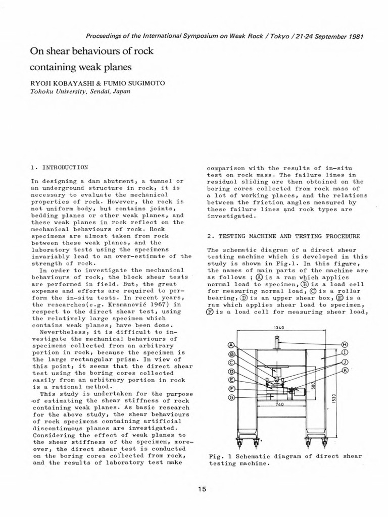ISRM-IS-1981-003 - On Shear Behaviours of Rock Containing Weak Planes ...