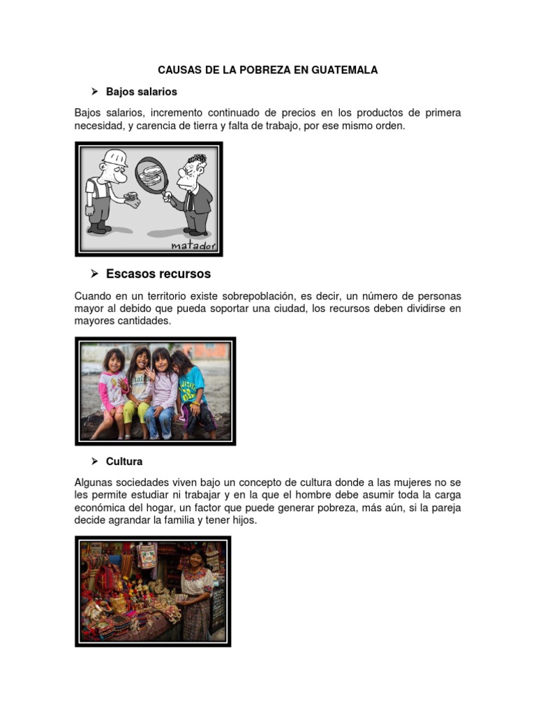 Causas de La Pobreza en Guatemala | PDF | Pobreza | Pobreza e indigencia