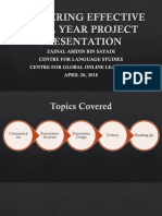 Delivering Effective Final Year Project Presentation