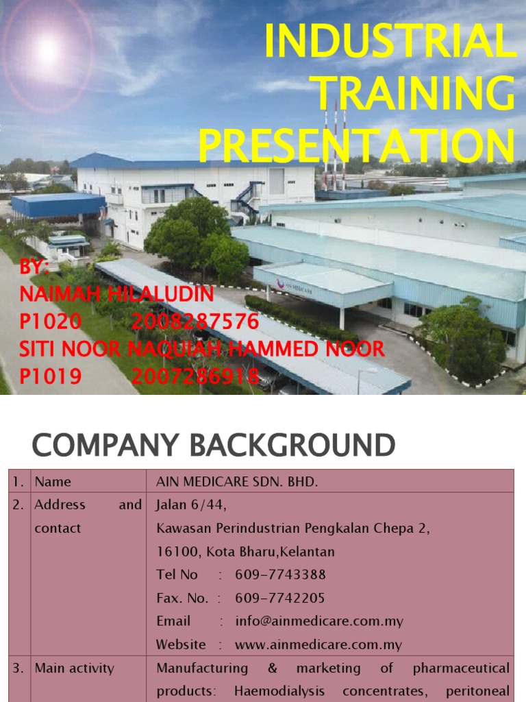 slide presentation for industrial training