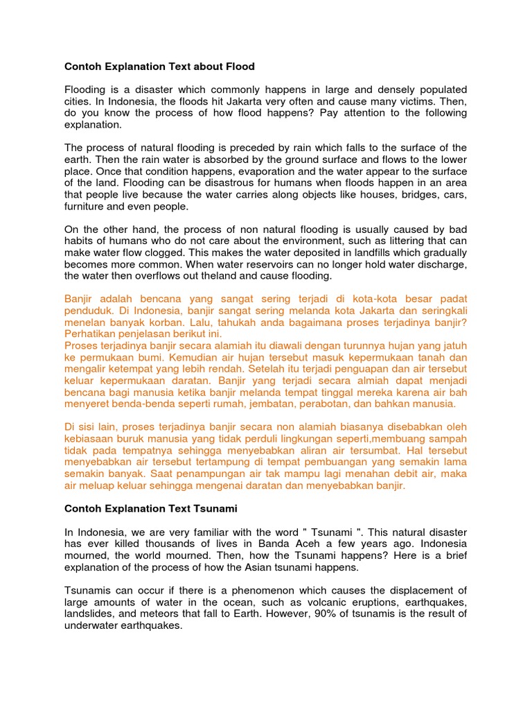 Contoh explanation text about flood tentang banjir da vrogue co