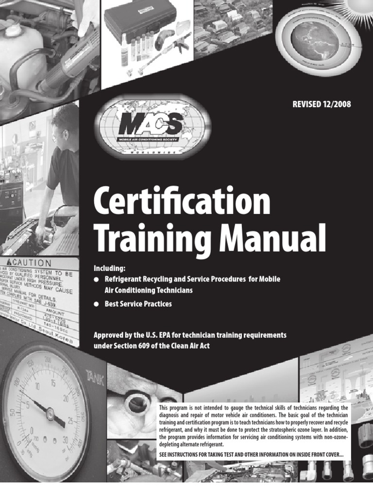 Certification Training Manual: Revised 12/2008 | PDF | Ozone Depletion ...