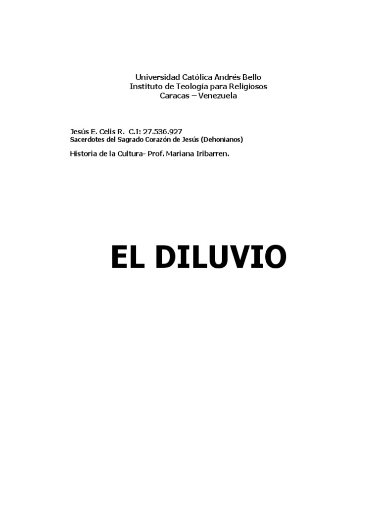 El Diluvio: Mitos y Relatos Históricos | PDF | Arca de Noé | Mito de la ...
