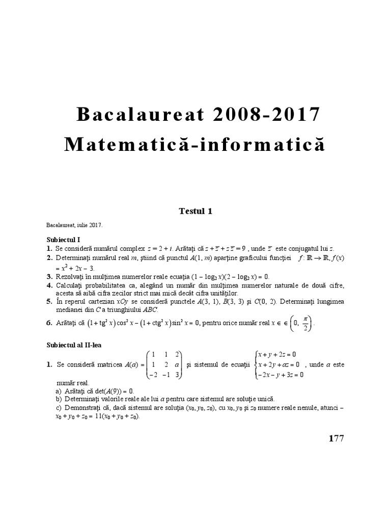 Sub Bac 2008-2017 Mate | PDF